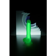 Фаллоимитатор, светящийся в темноте, Beyond by Toyfa, Clark Glow, силикон, прозрачно-зеленый, 16,5 см