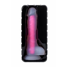 Фаллоимитатор, светящийся в темноте, Beyond by Toyfa, Peter Glow, силикон, прозрачно-розовый, 16,5 см