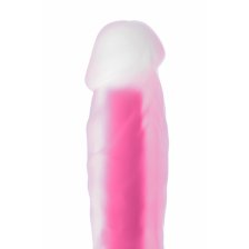 Фаллоимитатор, светящийся в темноте, Beyond by Toyfa, Peter Glow, силикон, прозрачно-розовый, 16,5 см