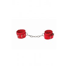 Наручники Leather Cuffs красные
