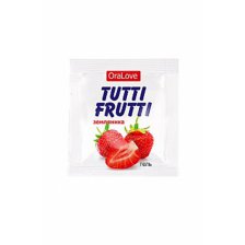Съедобная гель-смазка TUTTI-FRUTTI для орального секса со вкусом земляники , 4гр