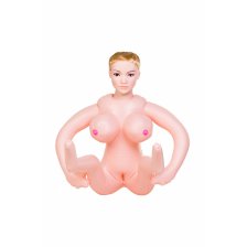 Кукла надувная с реалистичной головой. Блондинка в лежачей позе. Вставка вагина – анус. 2 отверстия