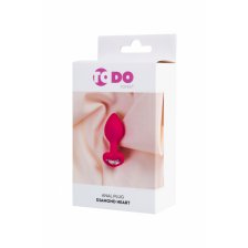 Анальная втулка ToDo by Toyfa Diamond Heart, розовая 7 см