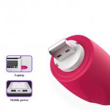 Виброяйцо с USB зарядным устройством розовый