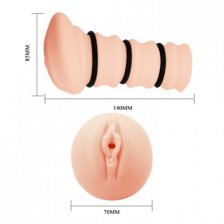 Мастурбатор-вагина с утягивающими кольцами Rossi Flesh