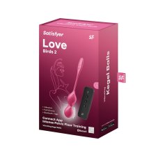 Вагинальные шарики с вибрацией Satisfyer Love Birds 2 Connect App, с пультом ДУ, красный, 22,2 см