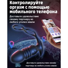 Массажер простаты с приложением и эрекционными кольцами