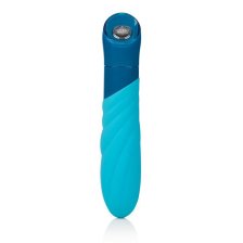 Мощный вибратор Key Vela Massager, бирюзовый силикон, 7 режимов, 21х4,3см