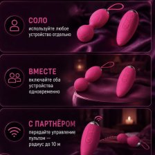 Виброяйцо Akili с пультом набор 2 в 1 USB розовый