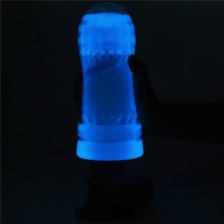 Прозрачный мастурбатор светящийся в темноте Lumino Play Ribbed Masturbator