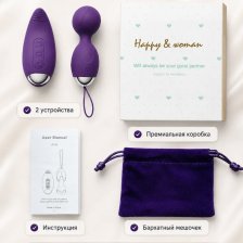 Виброяйцо Akili с пультом набор 2 в 1 USB фиолетовый