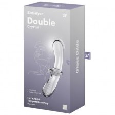 Прозрачный фаллос из стекла Satisfyer Double Crystal прозрачный 20 см