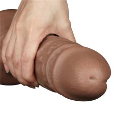 Большой фаллос-мулат на присоске Lovetoy Realistic Chubby Dildo 27 см