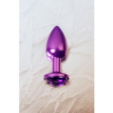 Анальный страз, TOYFA Metal, фиолетовый, с кристаллом цвета аметист