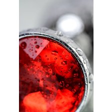 Анальная втулка Metal by TOYFA, с красным кристаллом, 7,1 см