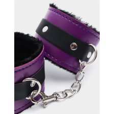 Наручники фиолетово-черные с меховой подкладкой