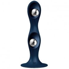 Фаллос Satisfyer Double Ball-R со смещенным центром тяжести синий 18 см