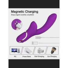 Вибратор с вакуумной стимуляцией, розовый, USB-зарядка, 24638