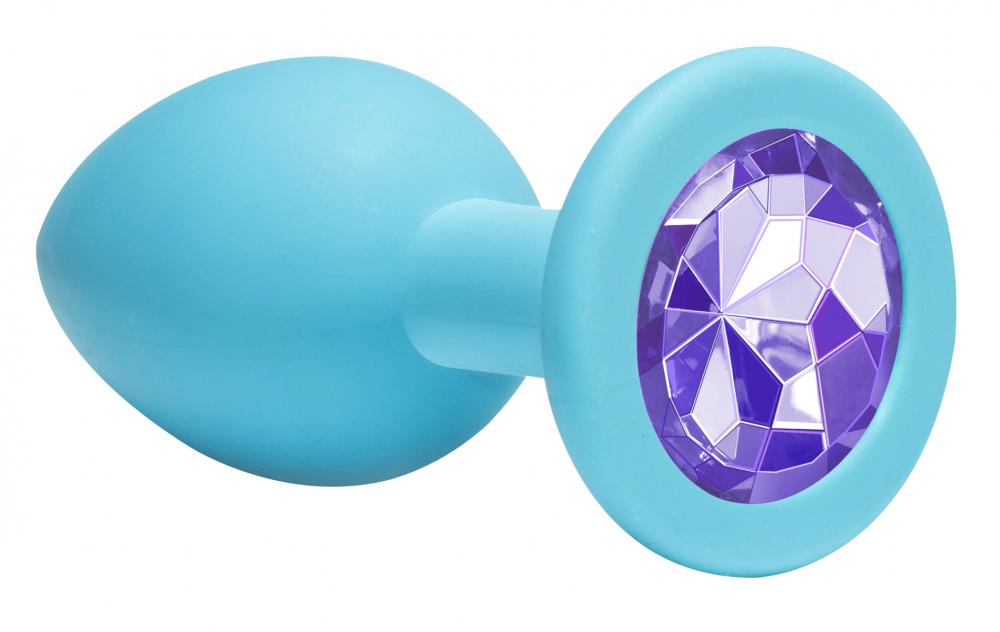 Анальная пробка Emotions Cutie Medium Turquoise light purple crystal