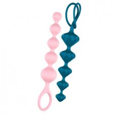 Набор анальных цепочек Satisfyer Love Beads, розовый и синий